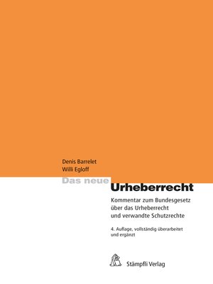 cover image of Das neue Urheberrecht